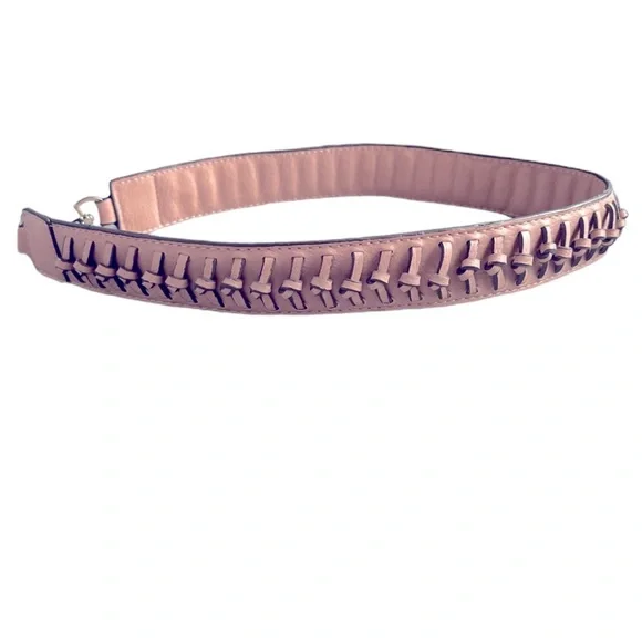 ENZO ANGIOLINI BELT Blush Pink Braided Clip Size Small / Medium FAST SHIP 440-24 - Picture 7 of 11
